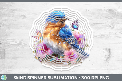 Eastern Bluebird Wind Spinner Birds 01 Floral Summer Sublima