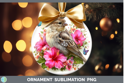 Finch Ornament Birds 01 Floral Summer Sublimation Bauble Des