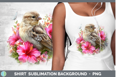 Finch Shirt Birds 01 Floral Summer Sublimation Background De