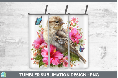 Finch Tumbler Birds 01 Floral Summer Sublimation 20 oz Skinn