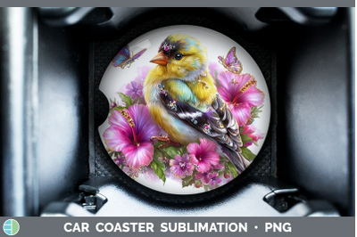 Goldfinch Car Coaster Birds 01 Floral Summer Sublimation Dri