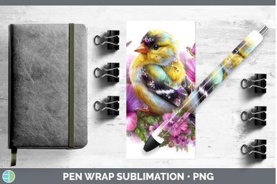 Goldfinch Pen Wrap Birds 01 Floral Summer Sublimation Pen De