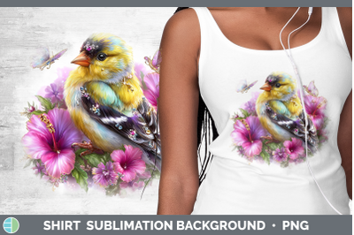 Goldfinch Shirt Birds 01 Floral Summer Sublimation Backgroun
