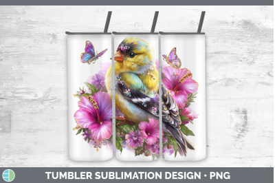 Goldfinch Tumbler Birds 01 Floral Summer Sublimation 20 oz S