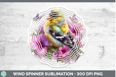 Goldfinch Wind Spinner Birds 01 Floral Summer Sublimation Sp