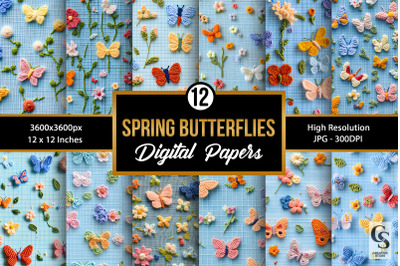 Spring Crochet Butterflies, Handmade Yarn Butterfly Patterns