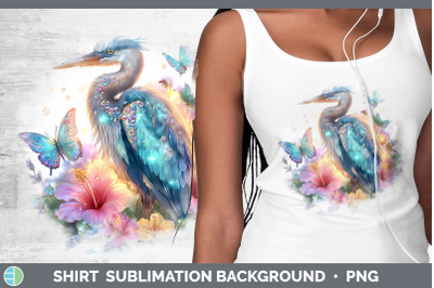 Great Blue Heron Shirt Birds 01 Floral Summer Sublimation Ba