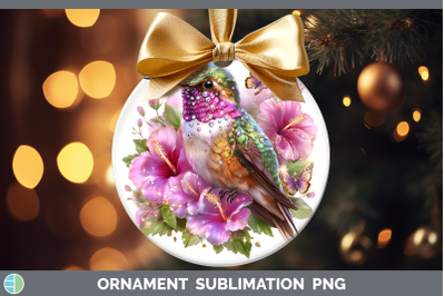 Hummingbird Ornament Birds 01 Floral Summer Sublimation Baub