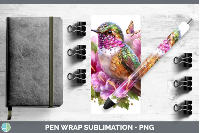 Hummingbird Pen Wrap Birds 01 Floral Summer Sublimation Pen