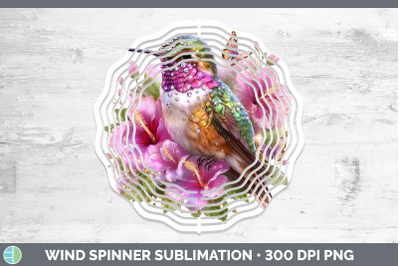 Hummingbird Wind Spinner Birds 01 Floral Summer Sublimation