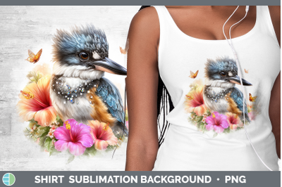 Kingfisher Shirt Birds 01 Floral Summer Sublimation Backgrou