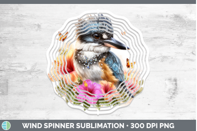 Kingfisher Wind Spinner Birds 01 Floral Summer Sublimation S