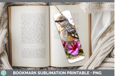 Mockingbird Bookmark Birds 01 Floral Summer Sublimation Prin