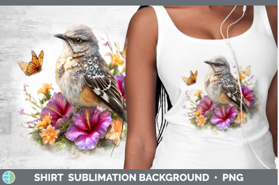 Mockingbird Shirt Birds 01 Floral Summer Sublimation Backgro