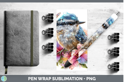 Nuthatch Pen Wrap Birds 01 Floral Summer Sublimation Pen Des