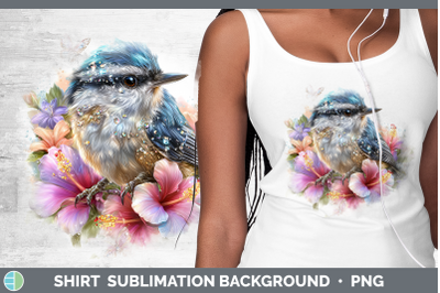 Nuthatch Shirt Birds 01 Floral Summer Sublimation Background
