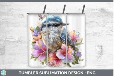 Nuthatch Tumbler Birds 01 Floral Summer Sublimation 20 oz Sk