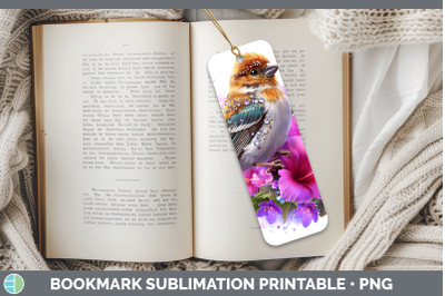 Pine Grosbeak Bookmark Birds 01 Floral Summer Sublimation Pr