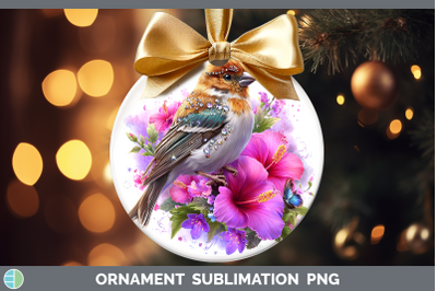 Pine Grosbeak Ornament Birds 01 Floral Summer Sublimation Ba