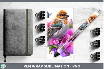 Pine Grosbeak Pen Wrap Birds 01 Floral Summer Sublimation Pe