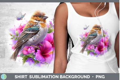 Pine Grosbeak Shirt Birds 01 Floral Summer Sublimation Backg