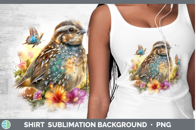 Quail Shirt Birds 01 Floral Summer Sublimation Background De