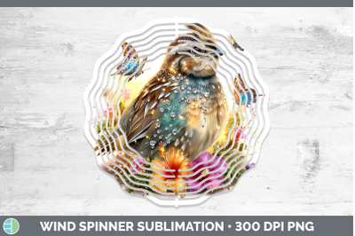 Quail Wind Spinner Birds 01 Floral Summer Sublimation Spinne