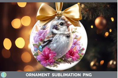 Snow Bunting Ornament Birds 01 Floral Summer Sublimation Bau