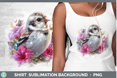 Snow Bunting Shirt Birds 01 Floral Summer Sublimation Backgr