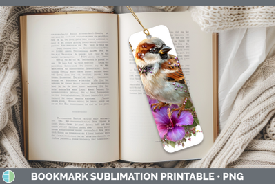 Sparrow Bookmark Birds 01 Floral Summer Sublimation Printabl