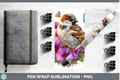 Sparrow Pen Wrap Birds 01 Floral Summer Sublimation Pen Desi