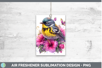 Warbler Air Freshener Birds 01 Floral Summer Sublimation Car