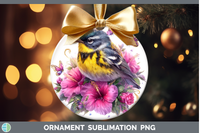 Warbler Ornament Birds 01 Floral Summer Sublimation Bauble D