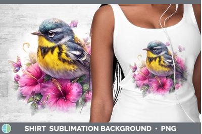 Warbler Shirt Birds 01 Floral Summer Sublimation Background