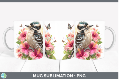 Woodpecker Downy Mug Wrap Birds 01 Floral Summer Sublimation