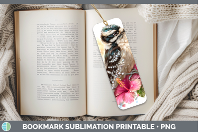 Woodpecker Downy Bookmark Birds 01 Floral Summer Sublimation