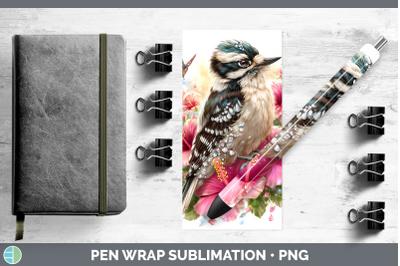 Woodpecker Downy Pen Wrap Birds 01 Floral Summer Sublimation