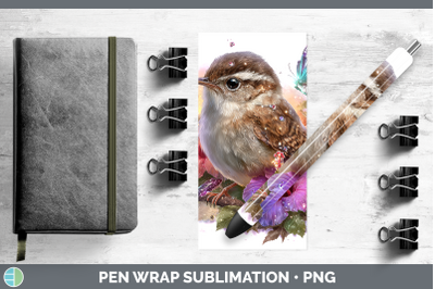 Wren Pen Wrap Birds 01 Floral Summer Sublimation Pen Designs