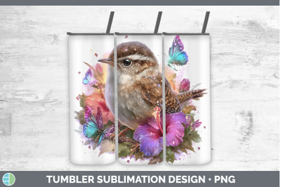 Wren Tumbler Birds 01 Floral Summer Sublimation 20 oz Skinny