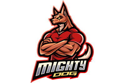 Mighty dog esport mascot logo design