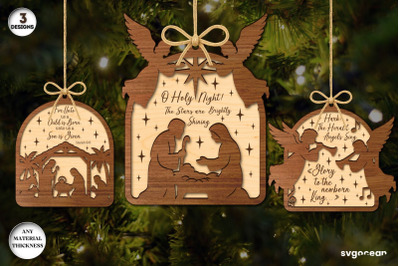 Christmas Nativity Ornaments Laser Cut