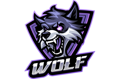 Wolf head esport mascot logo design