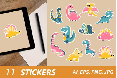 Dino / Printable Stickers Cricut Design