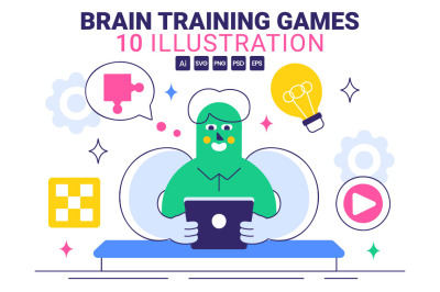 10 Brain Training Games Illustration
