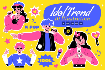 10 K-pop Idol Trend Illustration