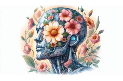 Blooming Robot Glass Face