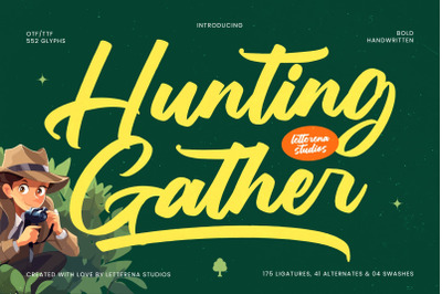 Hunting Gather - Bold Handwritten Font