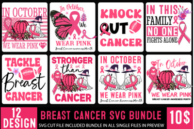 Breast Cancer SVG Bundle,Breast Cancer Sublimation PNG,Awareness Month