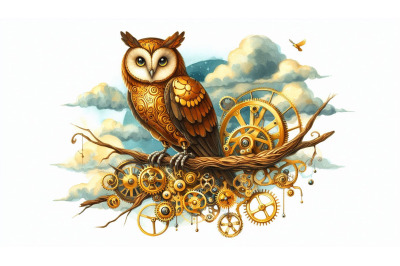 Clockwork Owl Tree Perch