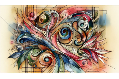 Curved Abstract Flowers